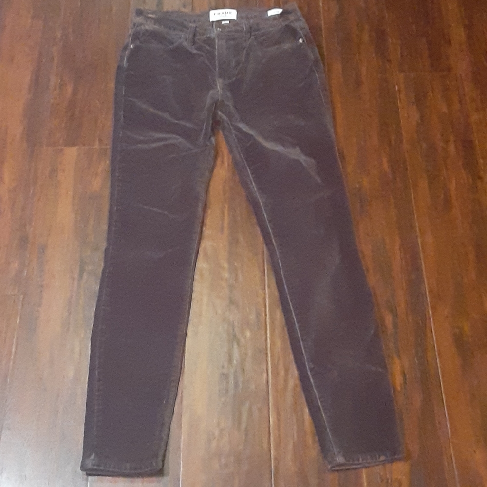 FRAME Distressed Velvet Le High Skinny Jeans